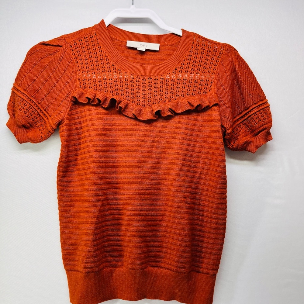 LOFT‎ Burnt Orange Short Sleeve Top